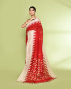 Piyari Fashion Women's Red Embellished Matka Silk Jamdani Saree - Distacart