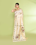 Piyari Fashion Women's Beige Embellished Embroidery Silk Saree - Distacart