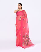 Piyari Fashion Women's Pink Embellished Silk Jamdani Saree - Distacart