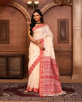 Piyari Fashion Off White Tussar Silk Saree With Blouse Piece - Distacart