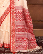 Piyari Fashion Off White Tussar Silk Saree With Blouse Piece - Distacart