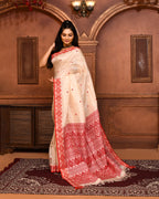 Piyari Fashion Off White Tussar Silk Saree With Blouse Piece - Distacart