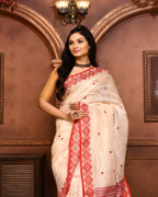 Piyari Fashion Off White Tussar Silk Saree With Blouse Piece - Distacart