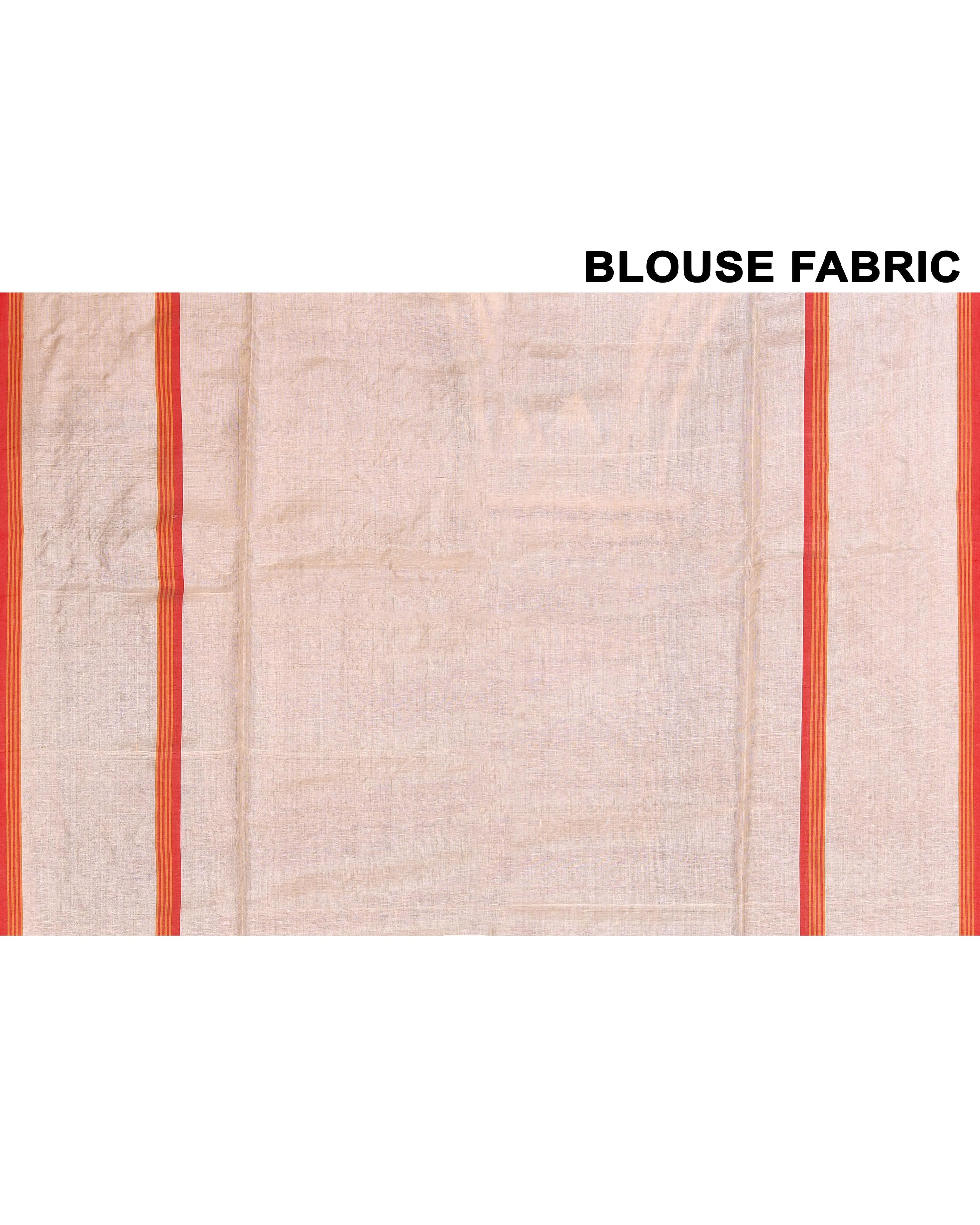 Piyari Fashion Off White Tussar Silk Jamdani Saree With Blouse Piece - Distacart