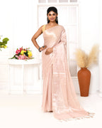 Piyari Fashion Women's Peach Organic Tissue Saree With Blouse Piece - Distacart