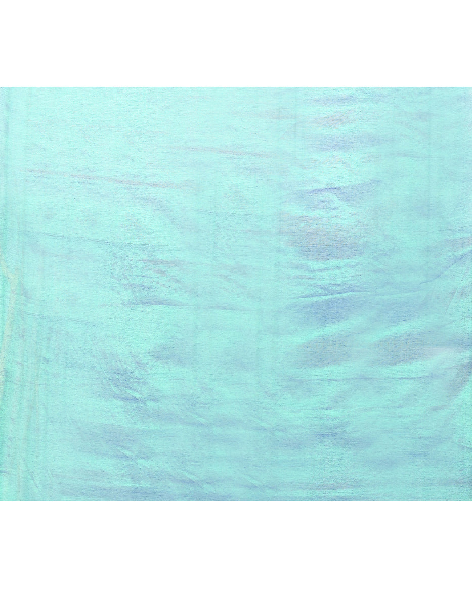 Piyari Fashion Women's Green Blue Dual Tone Organic Tissue Saree With Blouse Piece - Distacart