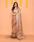 Piyari Fashion Women's Beige Zari Cotton Handloom Tissue Saree - Distacart