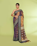 Piyari Fashion Women's Gold Blue Zari Cotton Tissue Jamdani Saree - Distacart