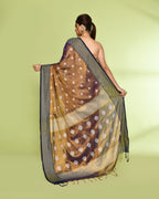 Piyari Fashion Women's Gold Blue Zari Cotton Tissue Jamdani Saree - Distacart