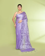 Piyari Fashion Women's Lavender Zari Cotton Tissue Sequin Saree - Distacart