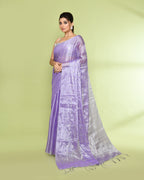 Piyari Fashion Women's Lavender Zari Cotton Tissue Sequin Saree - Distacart