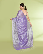 Piyari Fashion Women's Lavender Zari Cotton Tissue Sequin Saree - Distacart