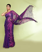 Piyari Fashion Women's Violet Zari Cotton Tissue Sequin Saree - Distacart