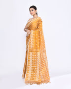 Piyari Fashion Women's Gold Zari Cotton Tissue Jamdani Saree - Distacart