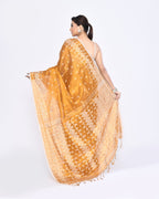 Piyari Fashion Women's Gold Zari Cotton Tissue Jamdani Saree - Distacart
