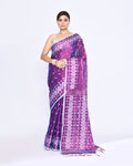 Piyari Fashion Women's Purple Zari Cotton Tissue Jamdani Saree - Distacart