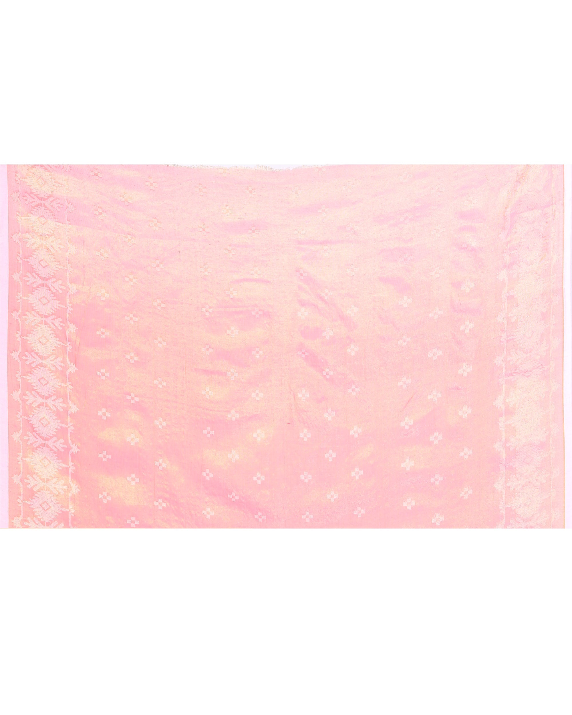 Piyari Fashion Women's Deep Peach Zari Cotton Tissue Jamdani Saree - Distacart