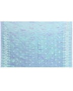 Piyari Fashion Women's Blue Green Zari Cotton Tissue Jamdani Saree - Distacart