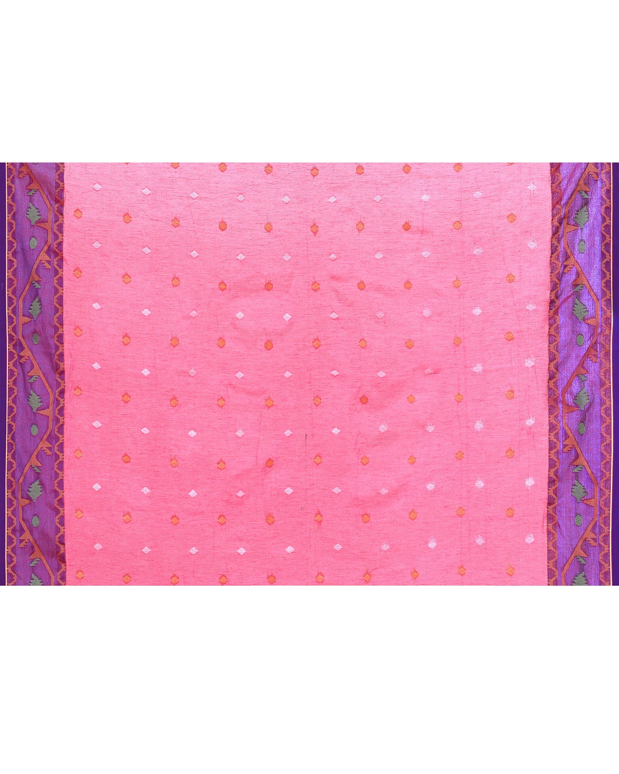 Piyari Fashion Women's Pink Zari Cotton Tissue Jamdani Saree - Distacart