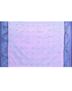 Piyari Fashion Women's Pink Blue Zari Cotton Tissue Jamdani Saree - Distacart