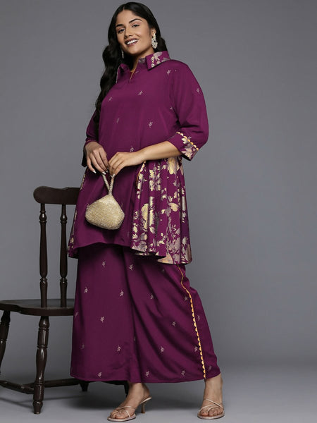 Ahalyaa Women's Traditional wear Co-ords - Purple