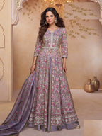Aarshi Fashions Purple Shimmer Wedding Gowns