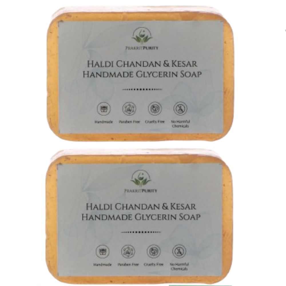 PrakritPurity Haldi Chandan & Kesar Handmade Glycerin Soap