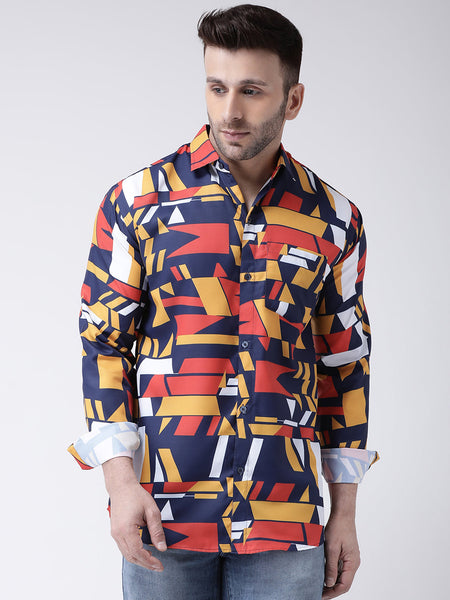 RIAG Multi color Men's Full Sleeves Printed Shirt
