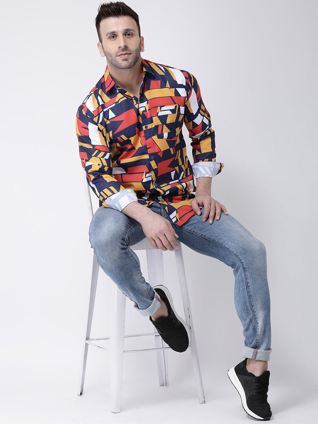 RIAG Multi color Men's Full Sleeves Printed Shirt - Distacart