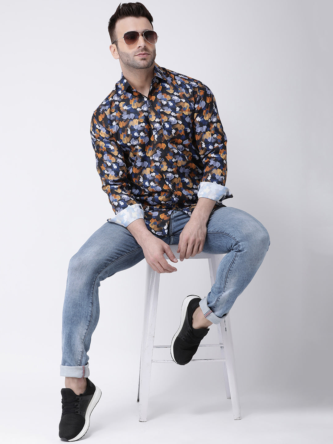 RIAG Multi color Men's Full Sleeves Printed Shirt - Distacart