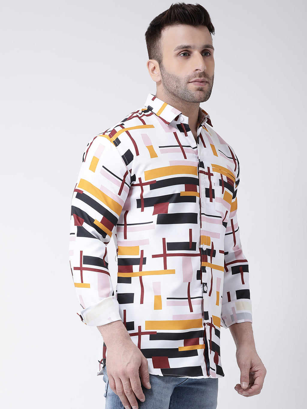 RIAG Multi color Men's Full Sleeves Printed Shirt - Distacart