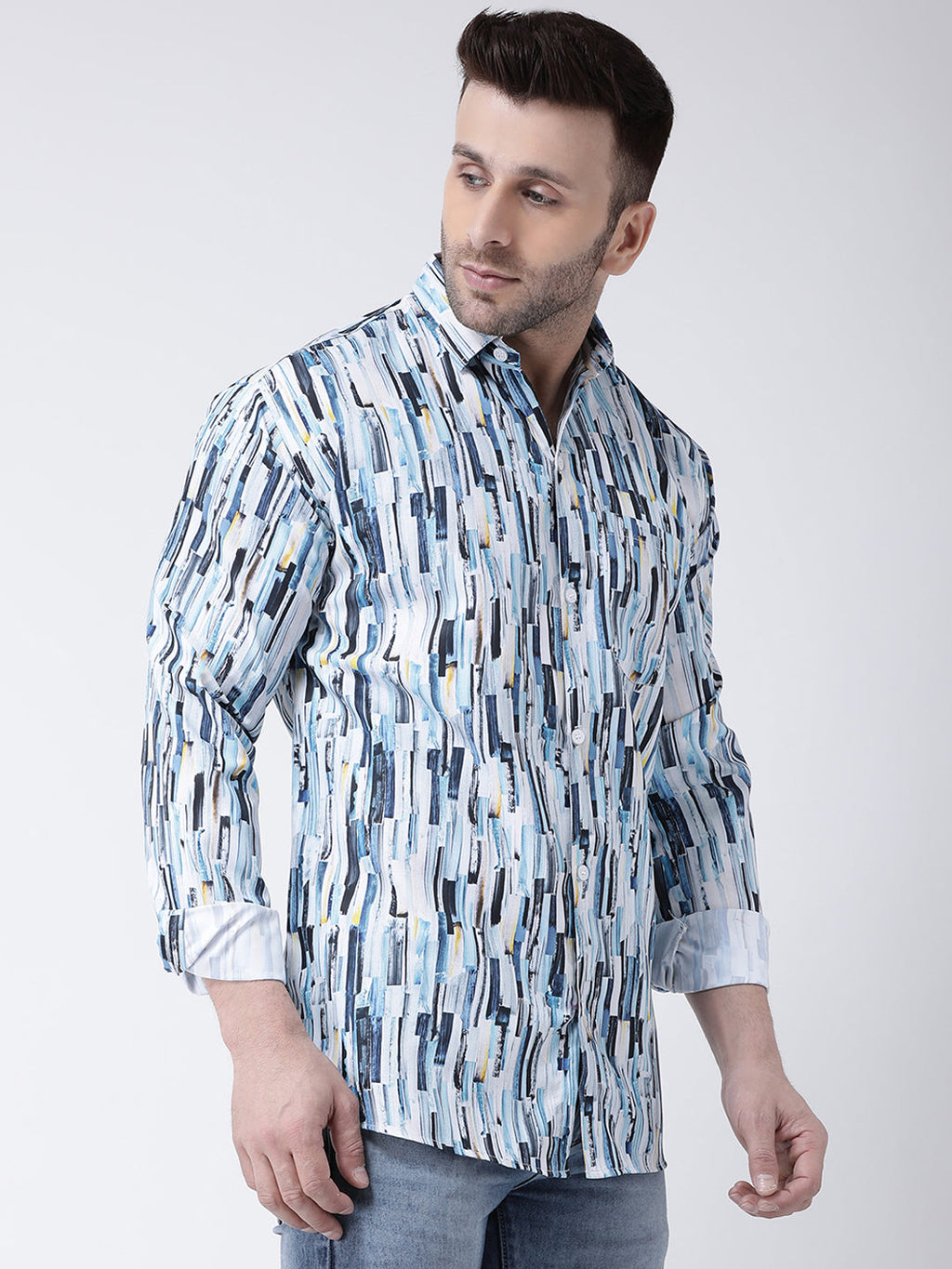 RIAG Multi color Men's Full Sleeves Printed Shirt - Distacart