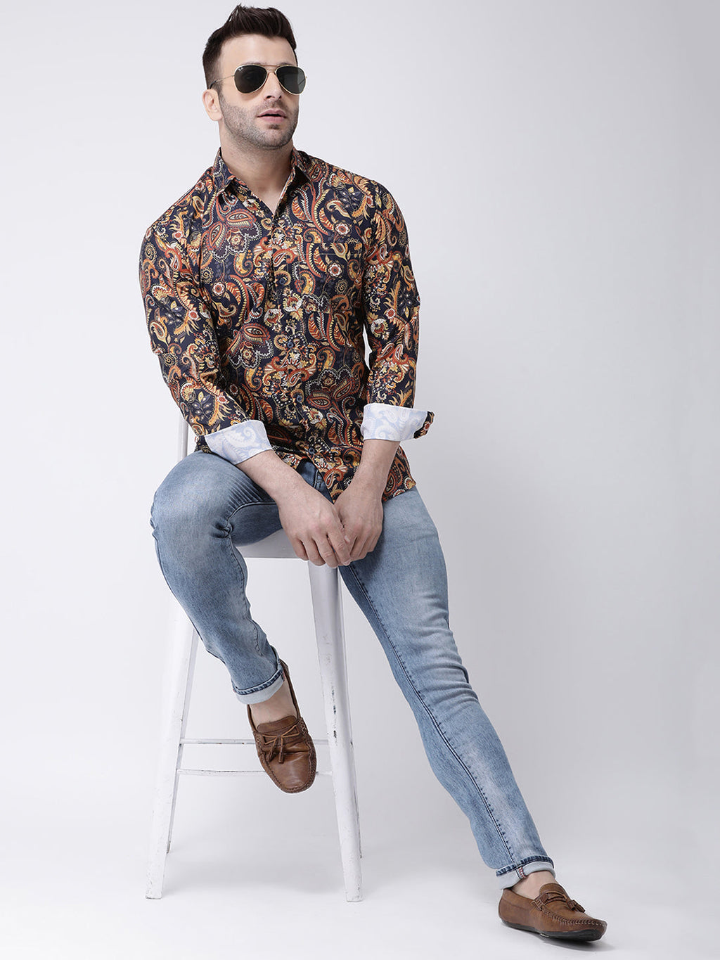 RIAG Multi color Men's Full Sleeves Printed Shirt - Distacart