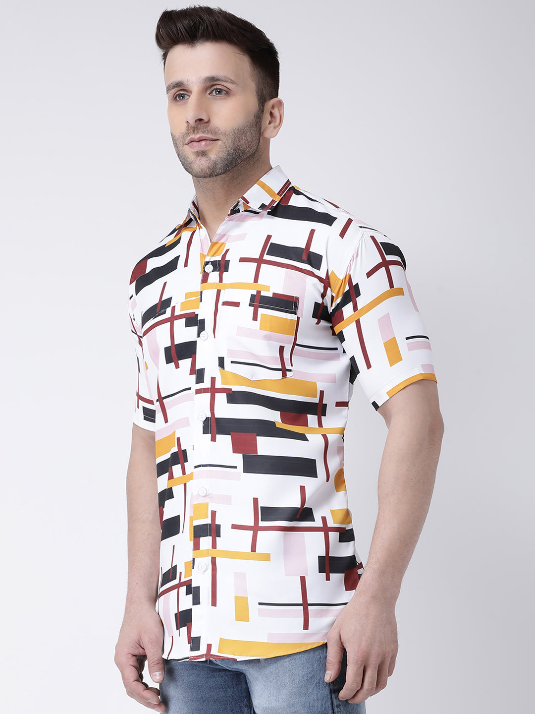 RIAG Multi color Men's Half Sleeves Printed Shirt - Distacart