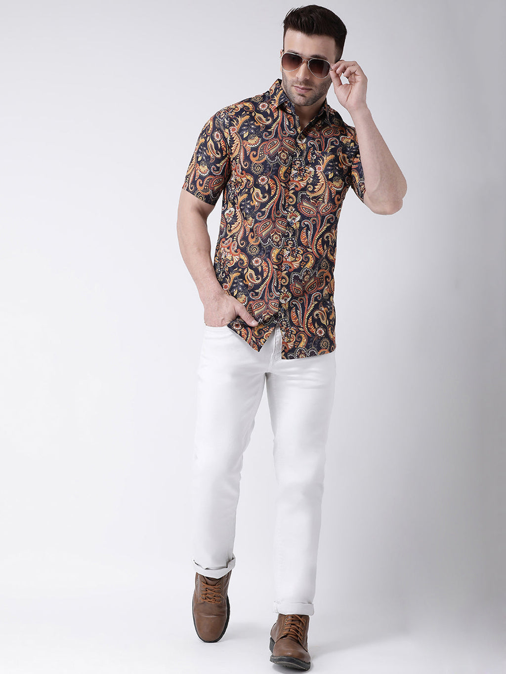 RIAG Multi color Men's Half Sleeves Printed Shirt - Distacart