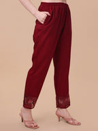 Embroidered Kurta With Pant & Dupatta Set, Multicolor - Hiral Fashion - Distacart