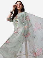 Embroidered Kurta With Pant & Dupatta Set, Multicolor - Hiral Fashion - Distacart