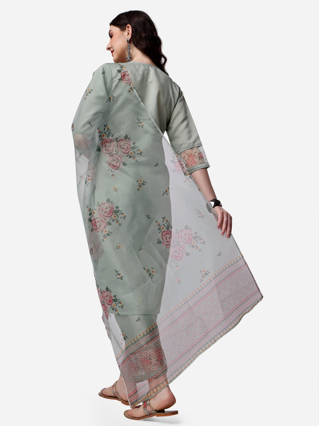 Embroidered Kurta With Pant & Dupatta Set, Multicolor - Hiral Fashion - Distacart
