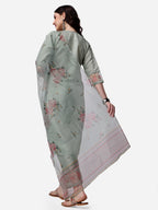 Embroidered Kurta With Pant & Dupatta Set, Multicolor - Hiral Fashion - Distacart