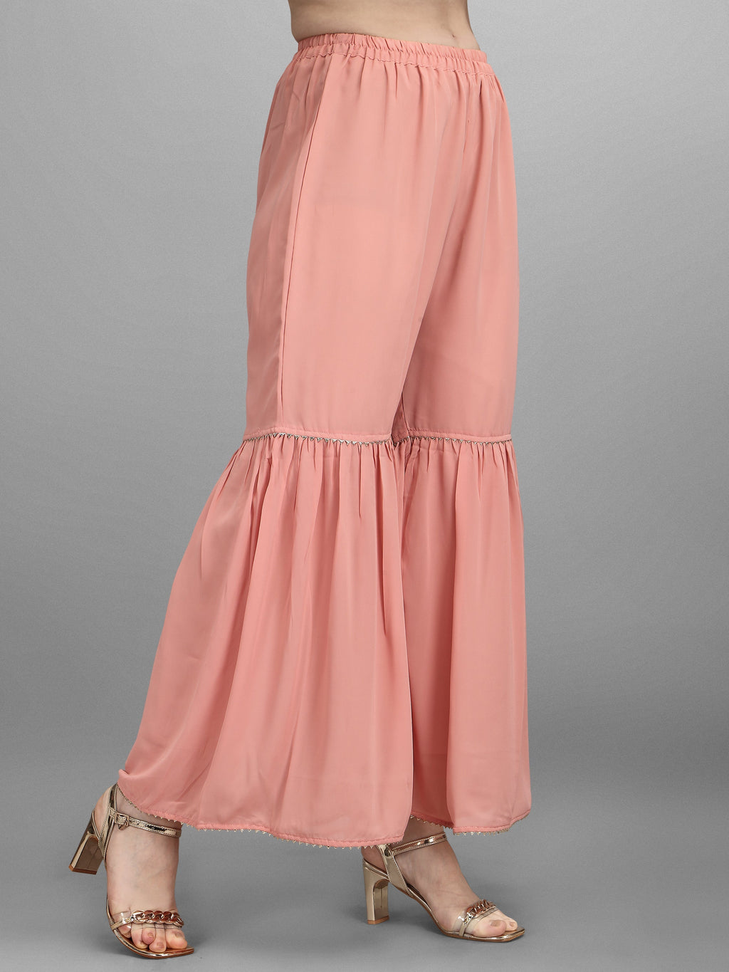 Georgette Embellished Kurta With Sharara & Dupatta Set, Multicolor - Hiral Fashion - Distacart