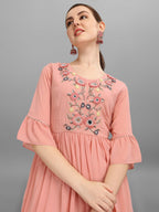 Georgette Embellished Kurta With Sharara & Dupatta Set, Multicolor - Hiral Fashion - Distacart