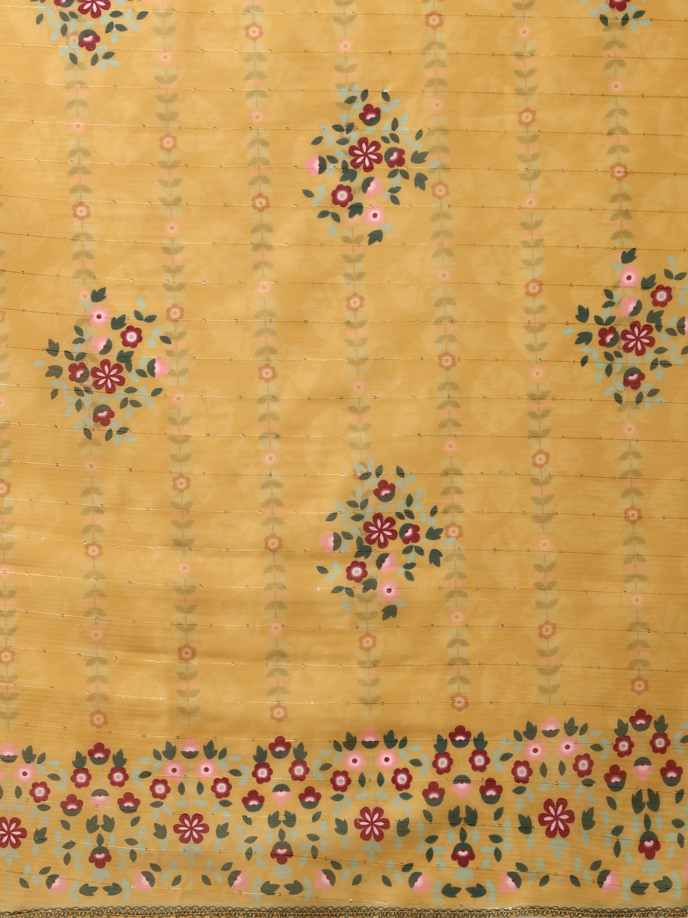 Mustard Embroidered Kurta Pant & Dupatta Set, Multicolor - Hiral Fashion