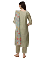 Hand Embroidered Kurta With Pant & Printed Dupatta, Multicolor - Hiral Fashion