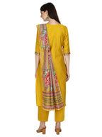 Embroidered Kurta With Pant & Printed Dupatta Set, Multicolor - Hiral Fashion - Distacart