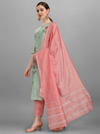 Embroidered Kurta With Pant & Dupatta Set, Multicolor - Hiral Fashion