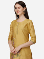 Embroidered Kurta With Pant & Dupatta Set, Multicolor - Hiral Fashion