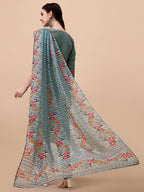 Embroidered Kurta With Pant And Printed Dupatta Set, Multicolor - Hiral Fashion - Distacart