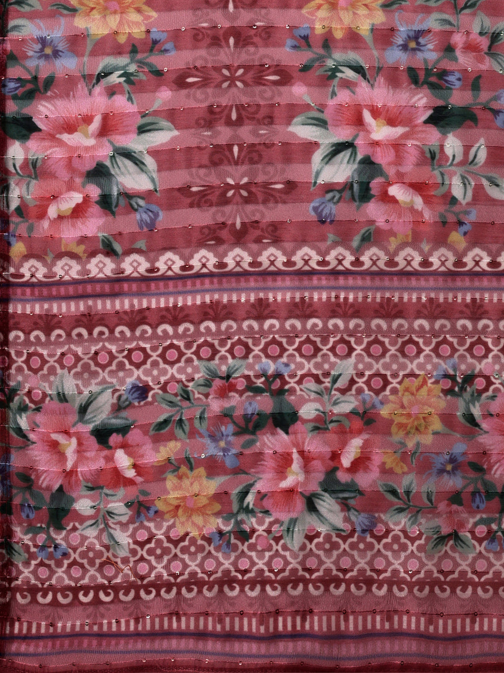 Embroidered Kurta With Pant & Printed Dupatta Set, Multicolor - Hiral Fashion - Distacart