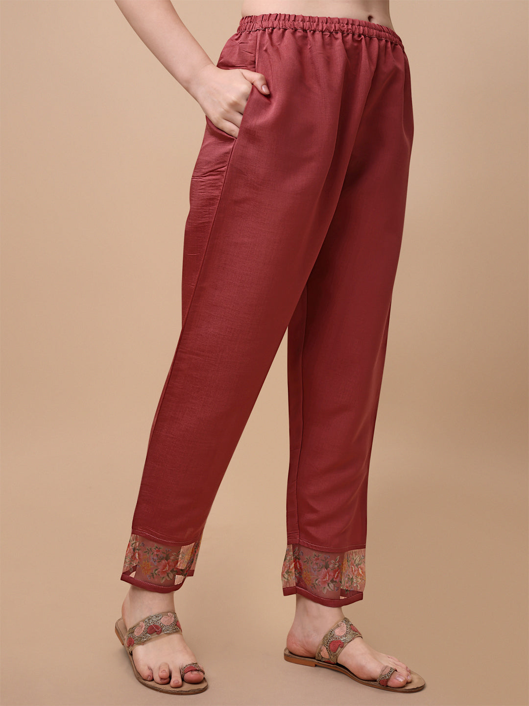 Embroidered Kurta With Pant & Printed Dupatta Set, Multicolor - Hiral Fashion - Distacart