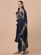 Embroidered Kurta , Pant & Dupatta Set, Multicolor - Hiral Fashion - Distacart